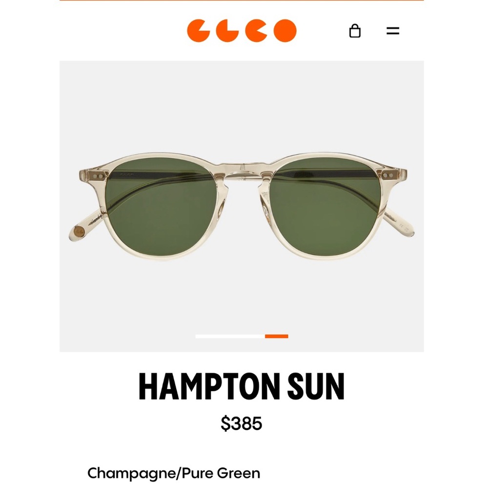 Garrett Leight Cream and Green Sunglasses with Vintage-Inspired Design